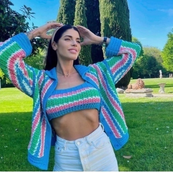 Zara Striped Knit Crop Top - Picture 10 of 11